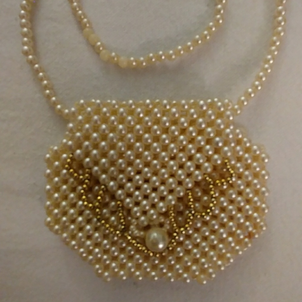 Handmade pearl mini purse